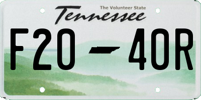TN license plate F2040R