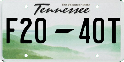 TN license plate F2040T