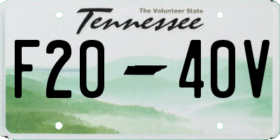 TN license plate F2040V