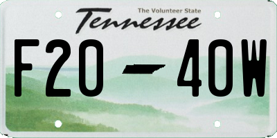 TN license plate F2040W