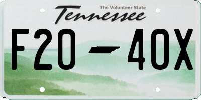 TN license plate F2040X