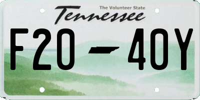 TN license plate F2040Y
