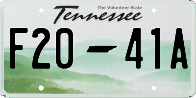 TN license plate F2041A