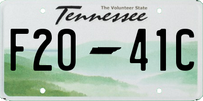 TN license plate F2041C