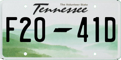 TN license plate F2041D