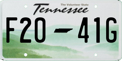 TN license plate F2041G