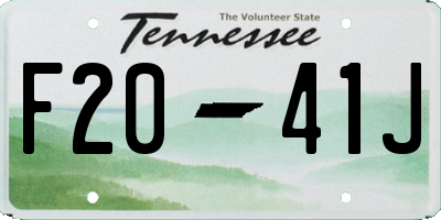 TN license plate F2041J