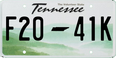 TN license plate F2041K