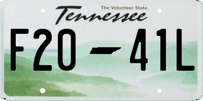TN license plate F2041L