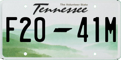 TN license plate F2041M
