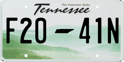 TN license plate F2041N
