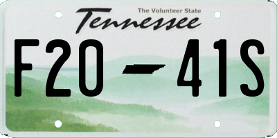 TN license plate F2041S