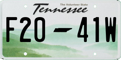 TN license plate F2041W