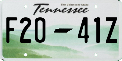 TN license plate F2041Z