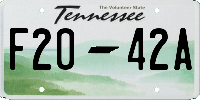 TN license plate F2042A
