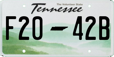 TN license plate F2042B