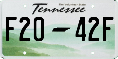 TN license plate F2042F
