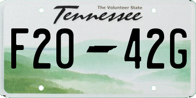 TN license plate F2042G