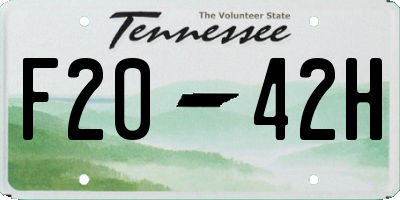 TN license plate F2042H