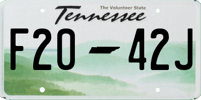 TN license plate F2042J