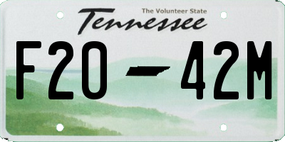 TN license plate F2042M