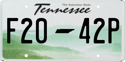 TN license plate F2042P