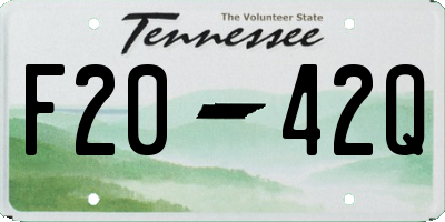 TN license plate F2042Q