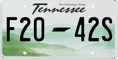 TN license plate F2042S