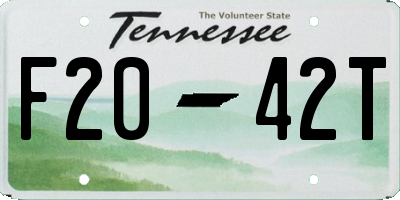 TN license plate F2042T