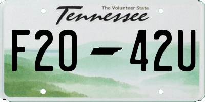 TN license plate F2042U