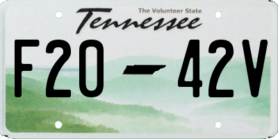 TN license plate F2042V