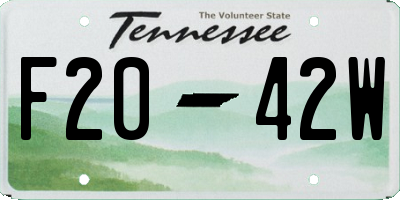 TN license plate F2042W