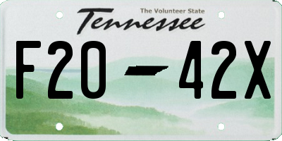 TN license plate F2042X