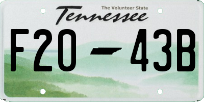 TN license plate F2043B