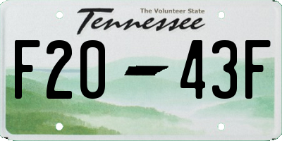 TN license plate F2043F