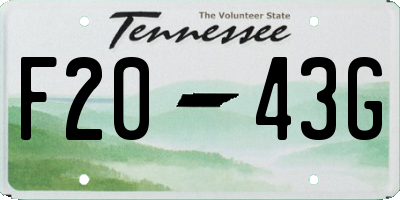 TN license plate F2043G