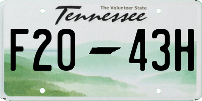 TN license plate F2043H