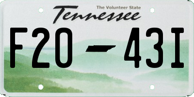 TN license plate F2043I