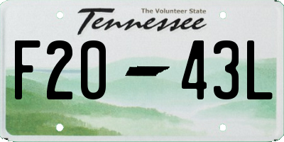 TN license plate F2043L