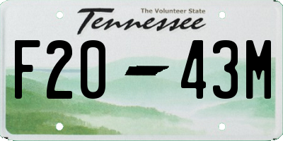 TN license plate F2043M