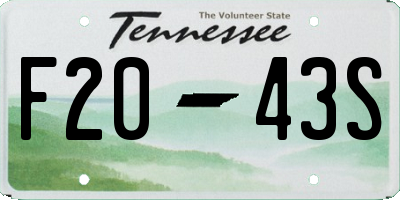 TN license plate F2043S