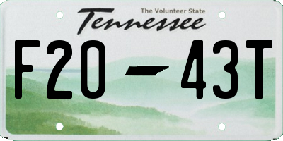 TN license plate F2043T
