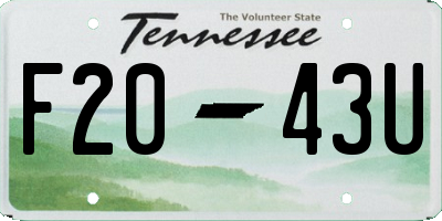 TN license plate F2043U