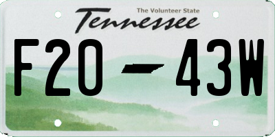 TN license plate F2043W