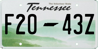 TN license plate F2043Z