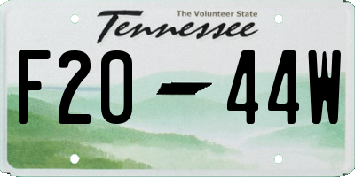 TN license plate F2044W