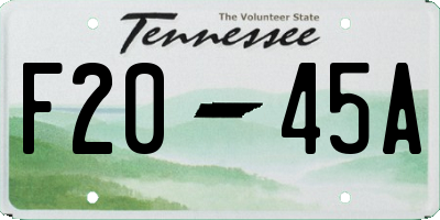 TN license plate F2045A