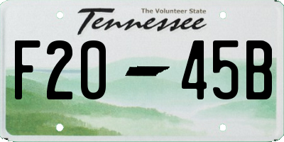 TN license plate F2045B