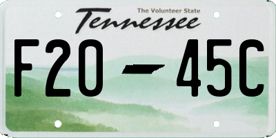 TN license plate F2045C