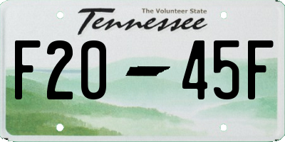 TN license plate F2045F